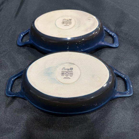 Swiss Pro Cookware Mini Shallow Baking Dish with Handles Blue Ombre - Picture 6 of 9